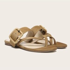 Veronica Beard Tan Suede Salva Buckle Sandal 9